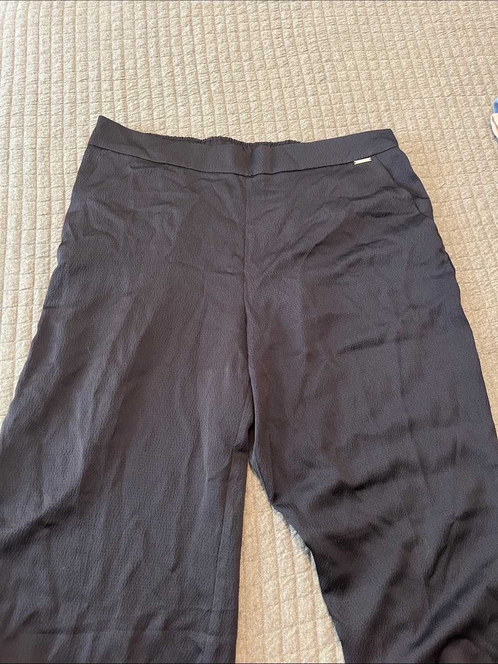 Anne Klein Black Elastic Waist Pants